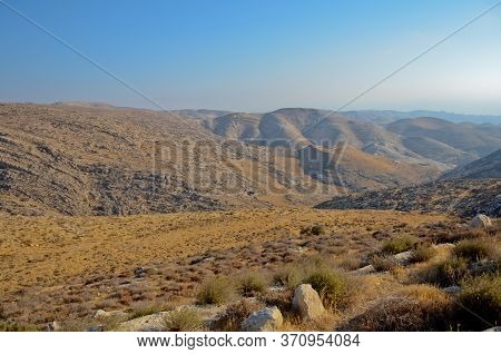 Wadi Kelt Or Nahal Prat, In The Judean Desert, Israel. Early Autumn In A Nature Reserve. Selective F