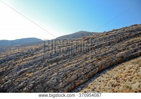 Wadi Kelt Or Nahal Prat, In The Judean Desert, Israel. Early Autumn In A Nature Reserve. Selective F