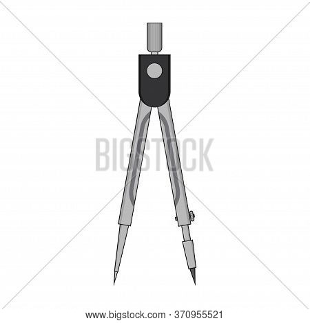 Drawing Compass Vector Illustration Isolated On White Background, Icon Design