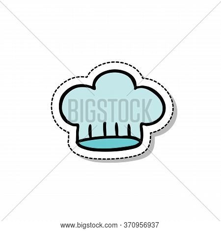 Chef Hat Doodle Icon, Vector Color Illustration