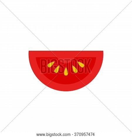 Tomato Flat Icon, Vector Color Cute Illustration