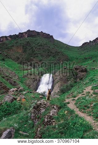 Arshin Falls. Popular With Tourists. Georgia's Mountainous Regions, Kazbegi. Georgian Military Road.