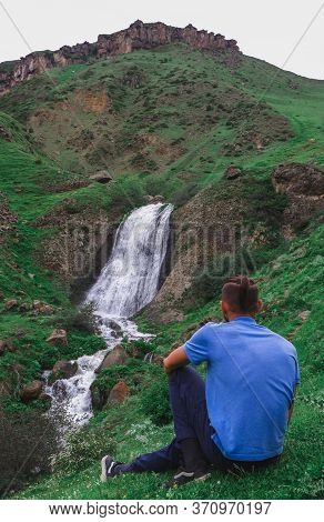 Arshin Falls. Popular With Tourists. Georgia's Mountainous Regions, Kazbegi. Georgian Military Road.