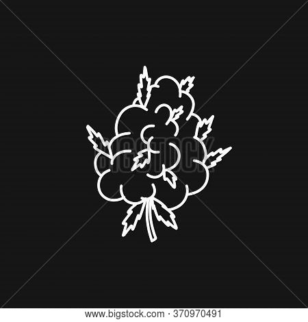 Marijuana Bud Doodle Icon, Vector Line Illustration