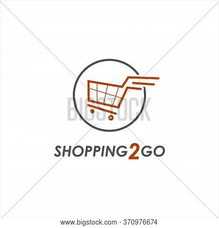 Simple Line Cart Shop Logo Design Template Vector. Online Market Icon Inspiration