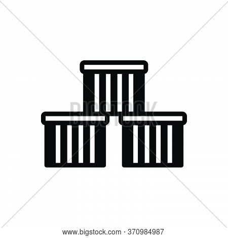 Black Solid Icon For Commodities Goods Cargo Wares Stock