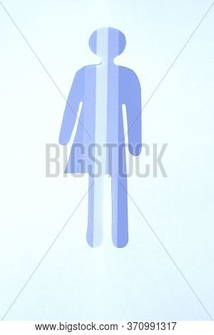A Gender-neutral Silhouette Is Cut Out Of Paper In All Shades Of Blu