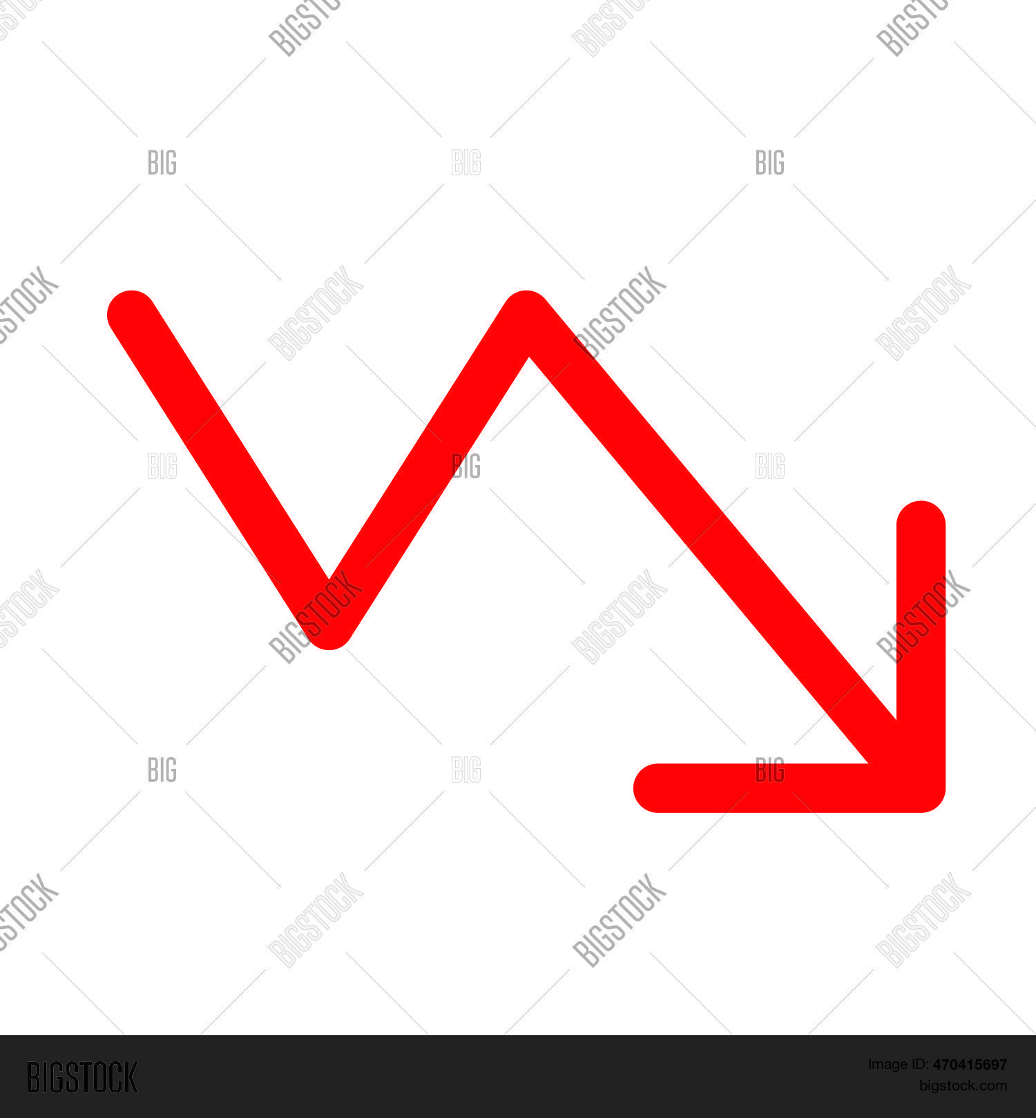 Trend Down Arrow Icon Vector & Photo (Free Trial) | Bigstock