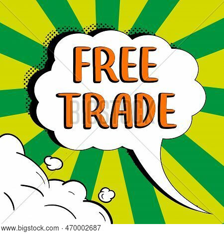 Writing Displaying Text Free Trade. Concept Meaning The Ability To Buy And Sell On Your Own Terms An