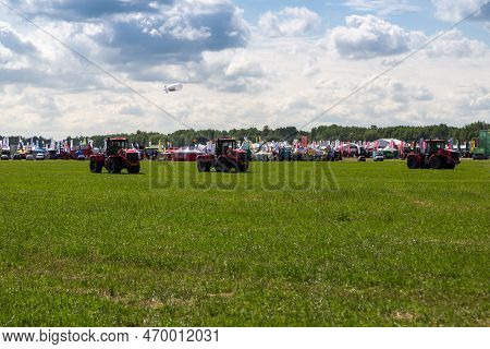 Russia, Leningrad Region - June, 2019: Powerful Tractor Brand Kirovets At The Exhibition