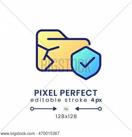 Data Loss Prevention Gradient Fill Desktop Icon. Breach Detection. Cyber Security. Pixel Perfect 128