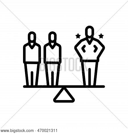 Black Line Icon For Experienced Dexterous Professional Seasoned Trained Tested