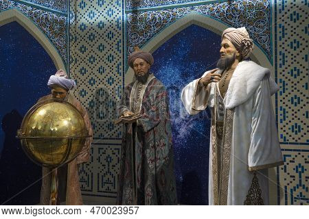 Samarkand, Uzbekistan - September 13, 2022: Mirzo Ulugbek (on The Right) With Students. A Fragment O