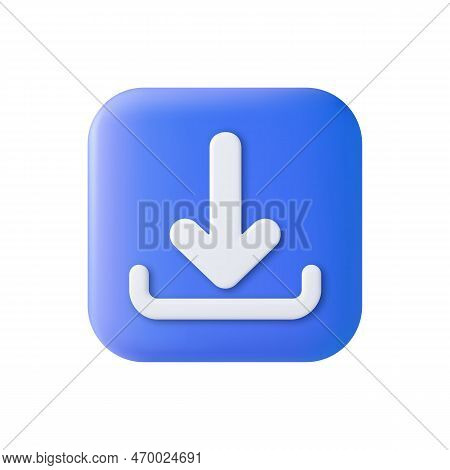 3d Download Icon Isolated On White Background. Great Design For Any Purposes. Check Mark Icon. Web U