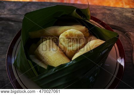 Tapai Or Tape Or Peuyeum Are Traditional Foods / Snacks From Indonesia, Made From Fermented Cassava.