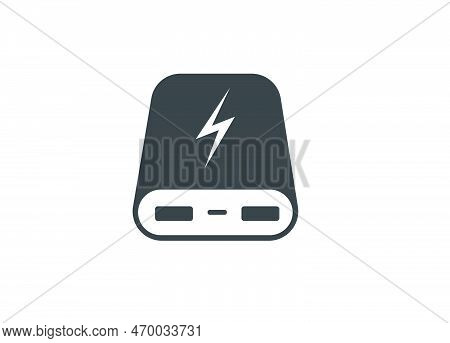 A Power Bank Charger Portable Icon Vector Illustration On A White Background