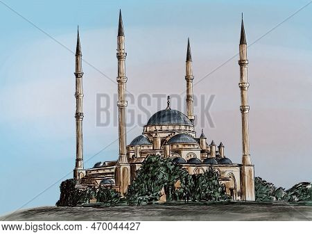 A Very Old Mosque In The Sunny Day