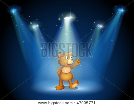 抱きクマとステージの図