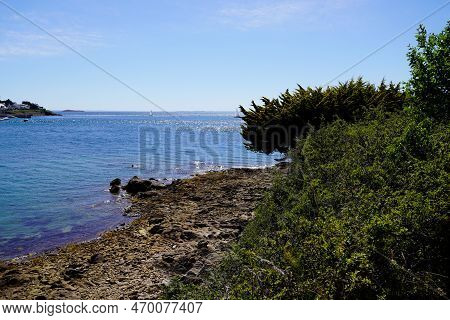 Arzon Stone Walking Path Along The Brittany Coast At Vannes In West France