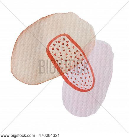 Pink And Beige Watercolor Abstract Circle Art