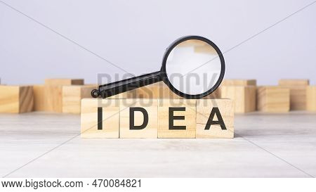 Idea Word Made With Wooden Blocks. Can Be Used For Business, Marketing And Education Concept