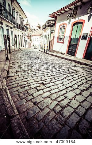 Visning af Unesco World Heritage byen Ouro Preto i Minas Gerais Brasilien