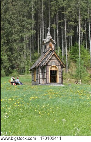 Forest Chapel In The Forest Open-air Museum Vydrovo, Slovakia.