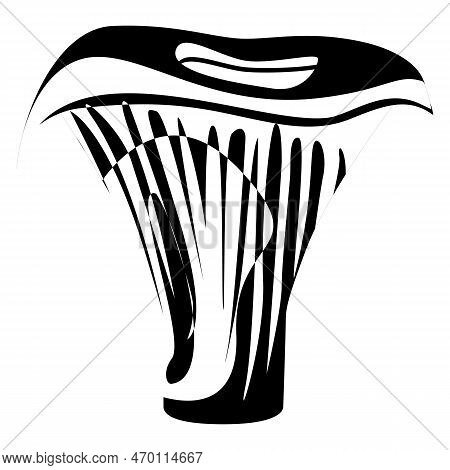 Actarius Indigo Mushroom Outline. Edible Organic Mushrooms. Truffle. Forest Wild Mushrooms Types. Il