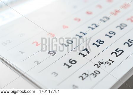 The Flip Calendar Page. The Concept Of Transience Of Time And Planning.