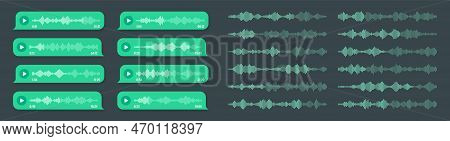 Voice, Audio Message, Green Speech Bubble. Sms Text Frame. Social Media Chat Or Messaging App Conver