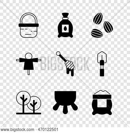 Set Basket, Pack Full Of Seeds Of Plant, Seeds, Tree, Udder, Bag Flour, Scarecrow And Honey Dipper S