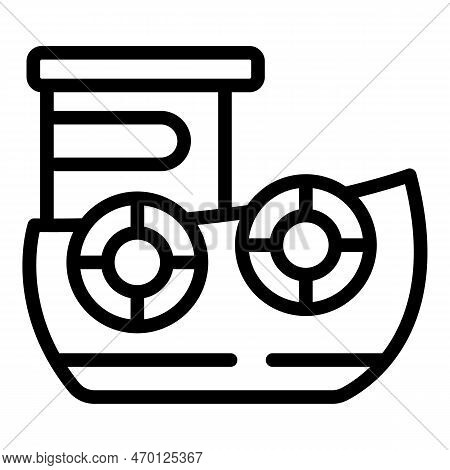 Rescue Ship Icon Outline Vector. Emergency Guard. Sea Boat