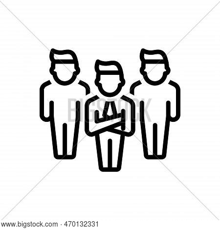 Black Line Icon For Leader Head Chief Chairman Commander Officer Member Communicate People Minister
