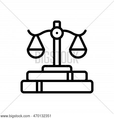 Black Line Icon For Legal Juristic Juridical Licit Law Balance Law Lawyer Justice Court Equal