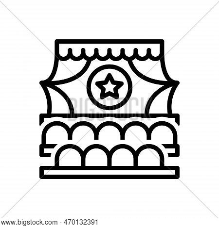 Black Line Icon For Debut First-appearance First-showing First-performance First-step Theater Premie