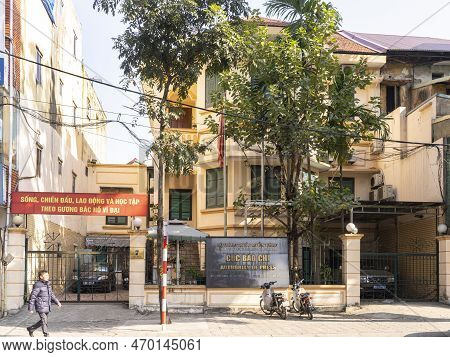 Hanoi, Vietnam, January 2023.  View Of The Chua Tien Tich Buddist Temple In The City Center
