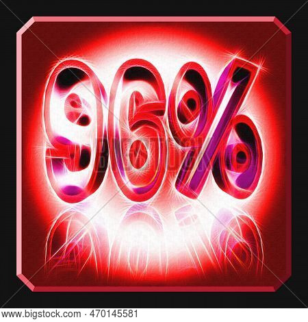 96%, 96 Percent As A 3d Illustration, 3d Rendering