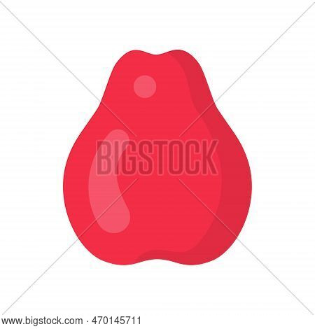 Cute Rose Apple Or Chompu Exotic Fruit, Isolated Colorful Vector Icon