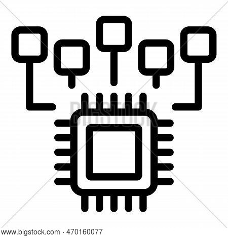 Engineer Factory Processor Icon Outline Vector. Work Machine. Computer Operator