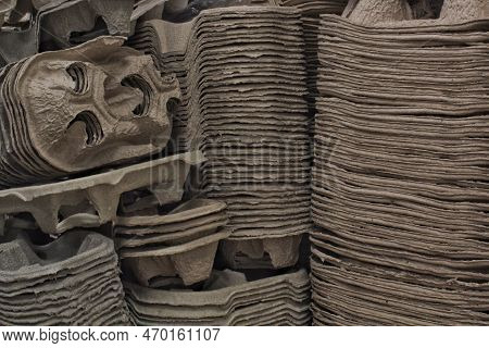 Eco Package Product From Recycled Pulp Carton. Nature Protection, Environmental Conservation, Zerowa