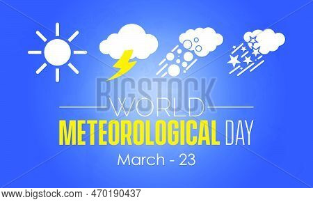Cloud Forecast Weather Awareness Concept Banner Design Of World Meteorological Day Observed On March