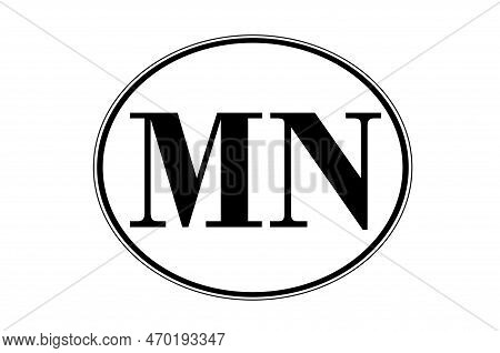 Sign Of State Of Minnesota For Sticking On Glass Of Car. Sign Of Minnesota. Vehicle Badge. Abbreviat