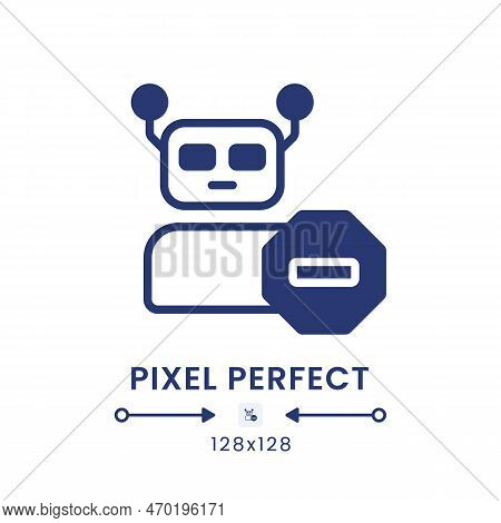 Advanced Bot Protection Black Solid Desktop Icon. Machine Learning. Digital Security. Pixel Perfect 