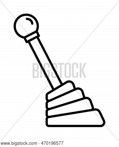 Shift Stick, Line Vector Icon On Transparent Background. Outline Shift Stick, Line Vector Icon