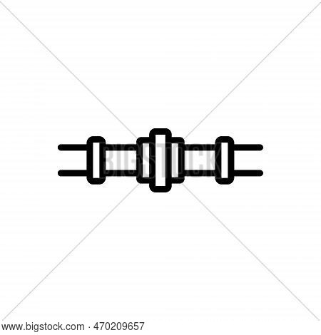 Black Line Icon For Connectors Joiner Conduit Copula Pipe Fitting Joint Sanitary Tube Pipe Pipage Pl