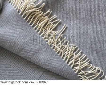 Close-up Woolen Plaid. Irish Warm Blanket.
Traditional Warm Plaid