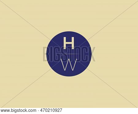 Hw Letter Modern Elegant Logo Design Vector Images