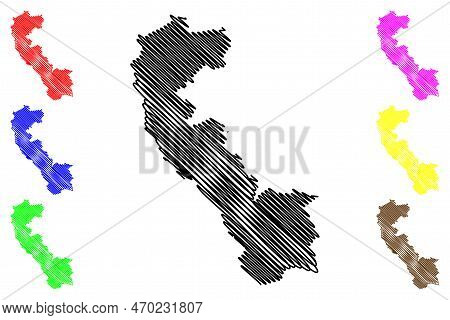Tamazula Municipality (estado Libre Y Soberano De Durango, Mexico, United Mexican States) Map Vector