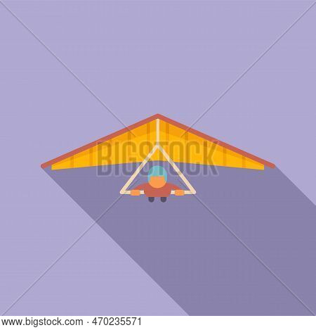Delta Hang Glider Icon Flat Vector. Wind Plane. Air Fly