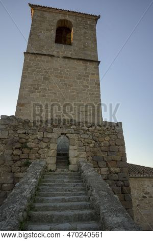 Stone Staircase To The Bell Tower Of The Church Of Santa Maria In Vertical Hervas